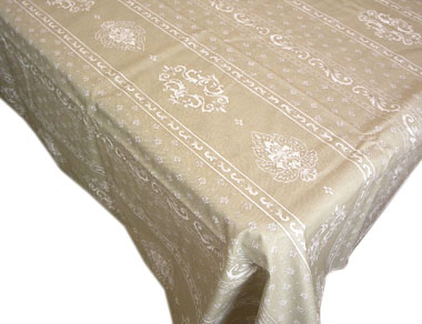 Coated tablecloth (Marat d'Avignon / manoir. natural) - Click Image to Close